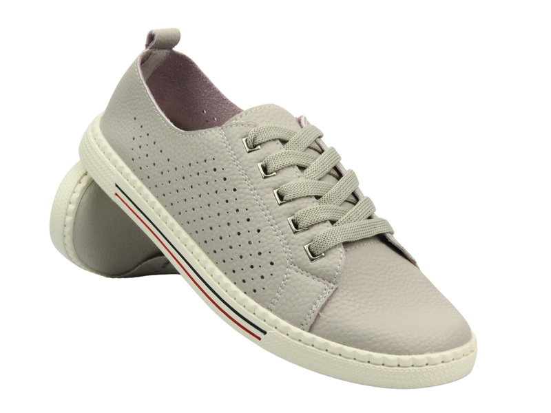 Kožené dámské polobotky - Nika Komfort H-607, béžové