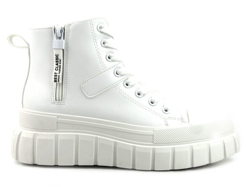 Dámské ekologické kožené kozačky NEWS 23BT26-6571, bílé