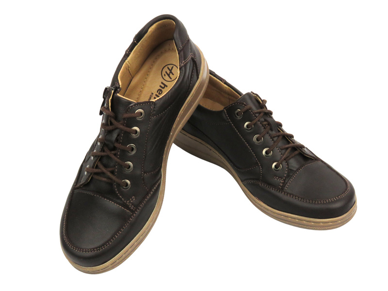 Pohodlné dámské boty ve sportovním stylu - Helios Comfort 357, tmavě hnědá