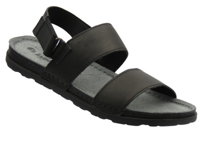 Pánské kožené sandály na suchý zip černé INBLU CR-4AU