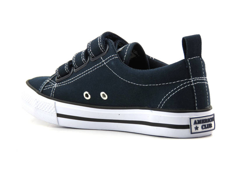 Dětské a mládežnické tenisky na suchý zip - AMERICAN CLUB LH 71/22 / LH 59/22 LH 60/22, tmavě modrá