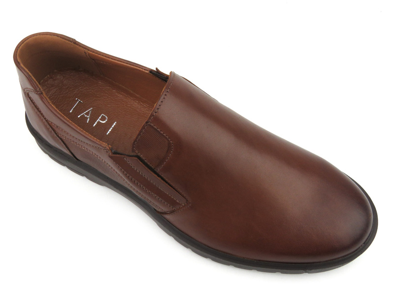 Kožené pánské nazouváky - Tapi A-7424, hnědé