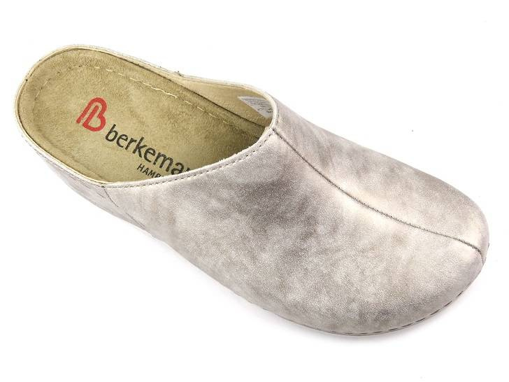 Dámské kožené sandály na klínku - BERKEMANN 01753-611, stříbrné