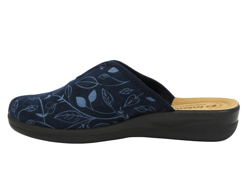 Dámské pantofle s ekologickou koženou stélkou – INBLU CF-49, tmavě modré