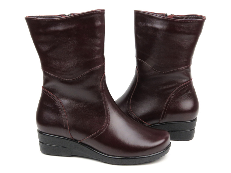 Dámské kozačky zateplené vlnou - AGXBUT 337, bordó