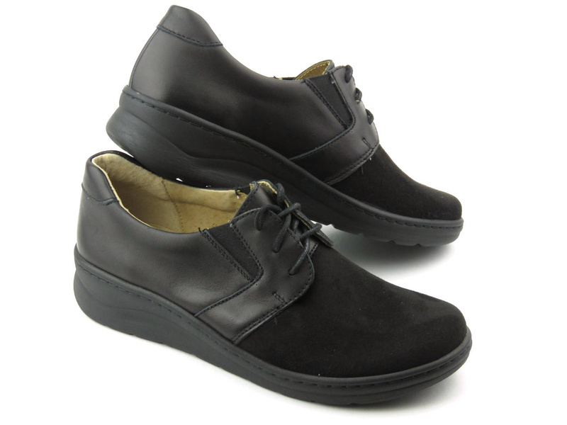 Preventivní a zdravotně nezávadná strečová dámská obuv - HELIOS KOMFORT 383S, černá 2
