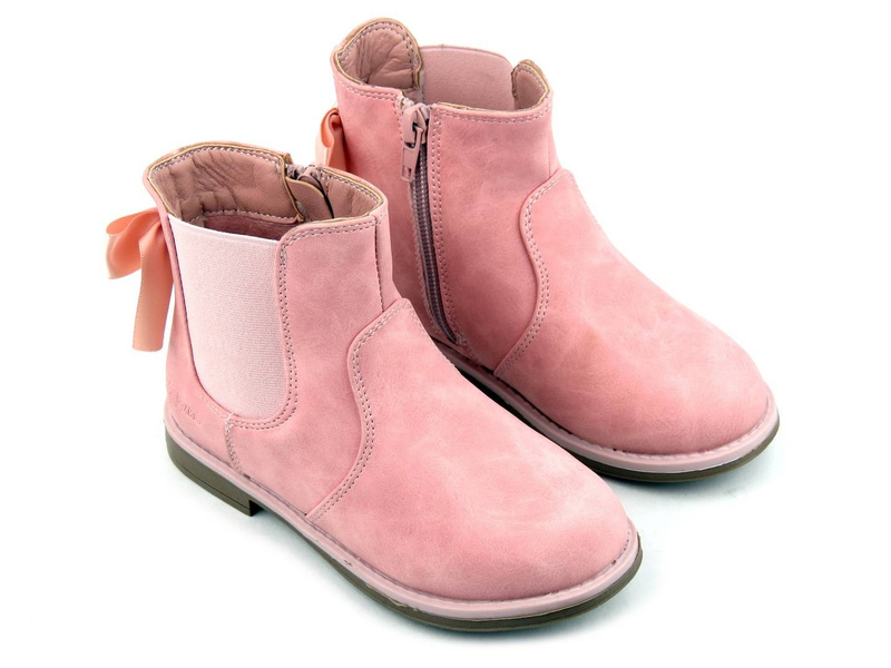 Zateplené dětské kozačky - WOJTYŁKO 21007, růžové