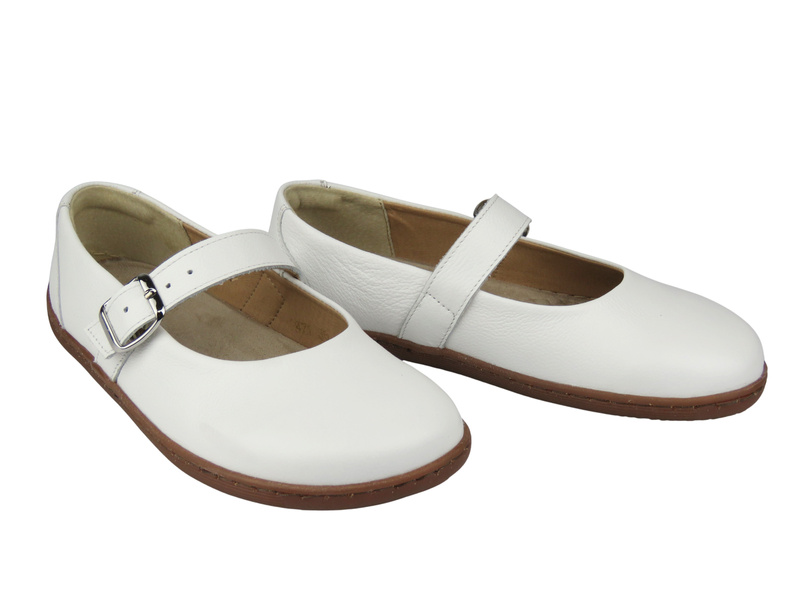 Barefoot kožené minimalistické polobotky Helios Komfort 471 bílé