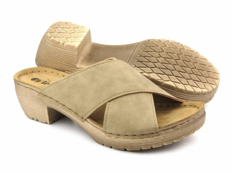 Dámské žabky na vysokém podpatku - INBLU BL-03, béžové