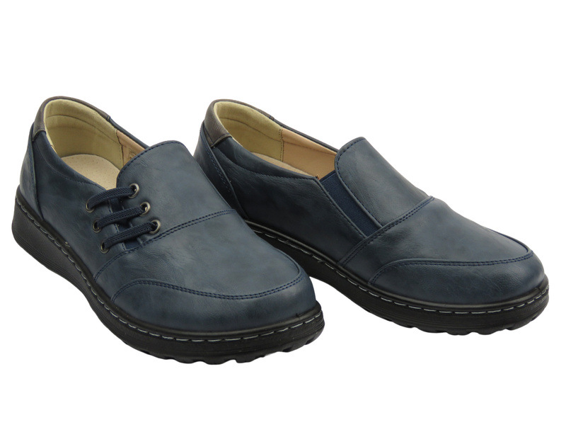 Nazouvací dámské polobotky Potocki 25-90338, tmavě modré