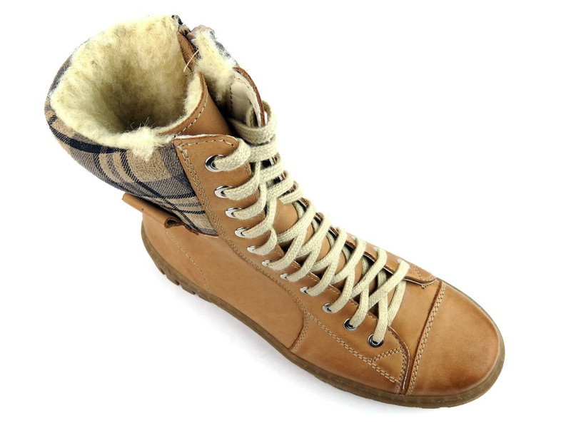 Teplé dámské kozačky na zip - HELIOS Komfort 576, světle hnědé 2