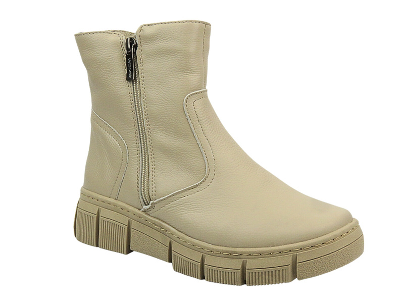Pohodlné dámské boty z měkké kůže - WASAK 0730, ecru
