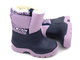 Teplé dětské sněhule na suchý zip - Manitu 120003-59, fialové se srdíčky