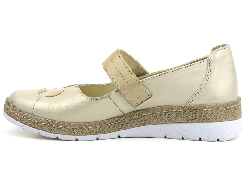 Kožená dámská jarně-letní obuv - HELIOS Komfort 341S, zlatá