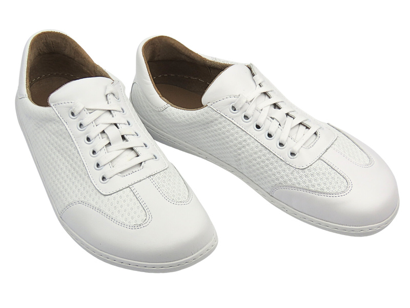 Barefoot kožené minimalistické pánské polobotky bílé Wasak 0742