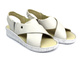 Dámské kožené sandály na platformě - HELIOS Comfort 132, bílé
