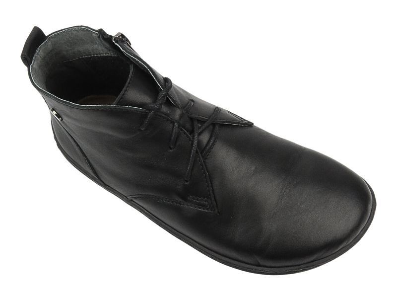 Barefoot kožené minimalistické dámské kotníkové boty černé