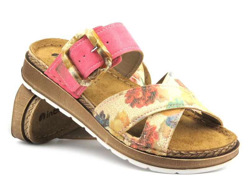 Dámské zdravotní žabky s korkovou stélkou - Inblu VR7B, bílá