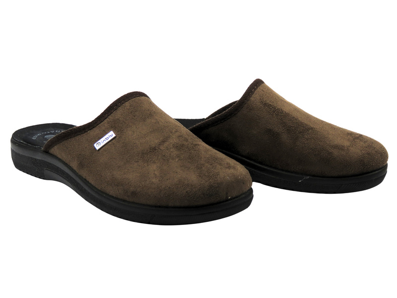 Pohodlné pánské pantofle INBLU DG-75U, tmavě hnědé