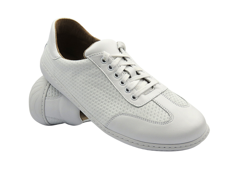 Barefoot kožené minimalistické pánské polobotky bílé Wasak 0742