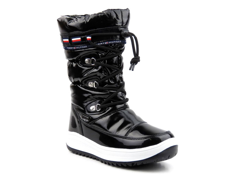 Vodotěsné dámské vysoké boty do sněhu - TOMMY HILFIGER T3A6-32035, černé