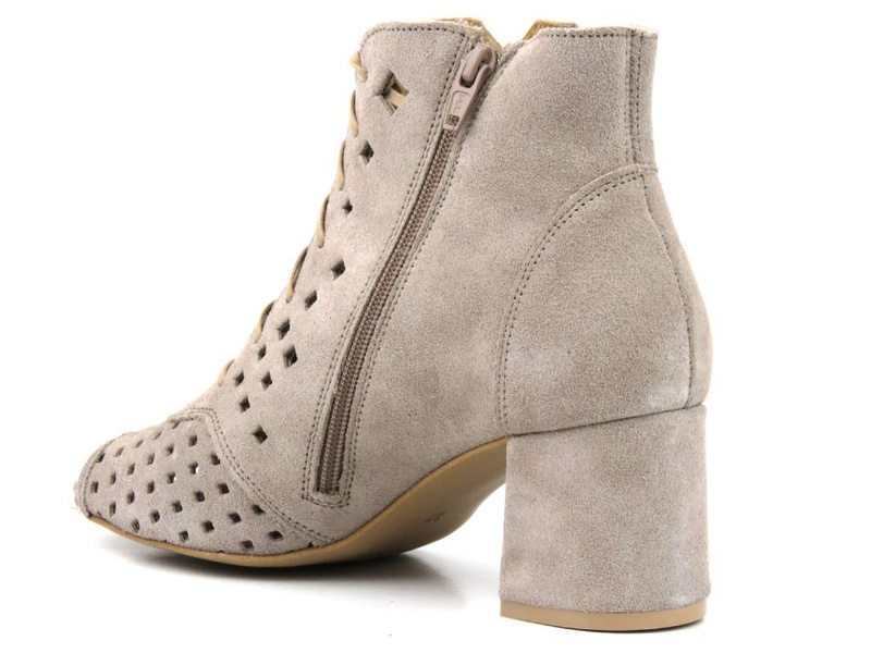 Jarní kotníkové boty, dámské semišové sandály - MACIEJKA 05966-10, béžová