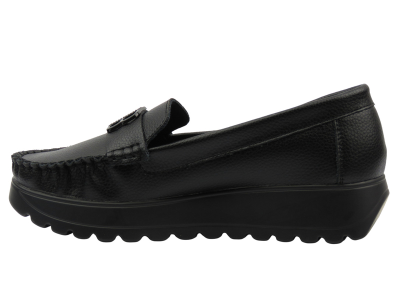 Dámské boty a mokasíny z přírodní kůže - Vinceza 66771, černá