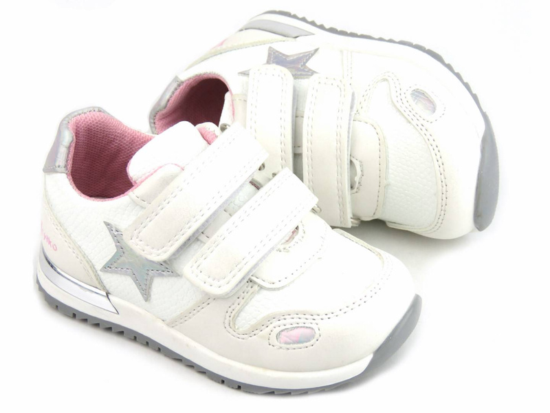 Dětská sportovní obuv s koženou stélkou - Wojtyłko 22009, bílá