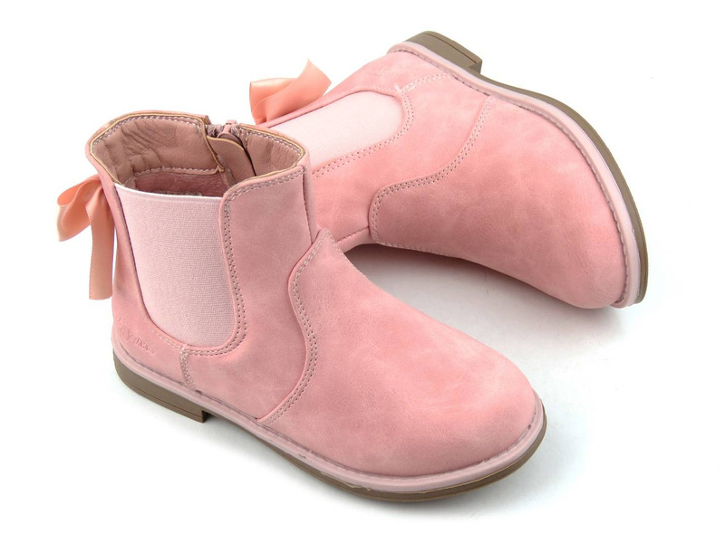 Zateplené dětské kozačky - WOJTYŁKO 21007, růžové