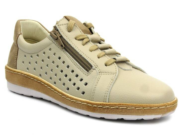 Dámské kožené boty - Wasak 0688, ecru