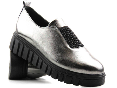 Dámská obuv s metalickým svrškem - VENEZIA 20555, stříbrná