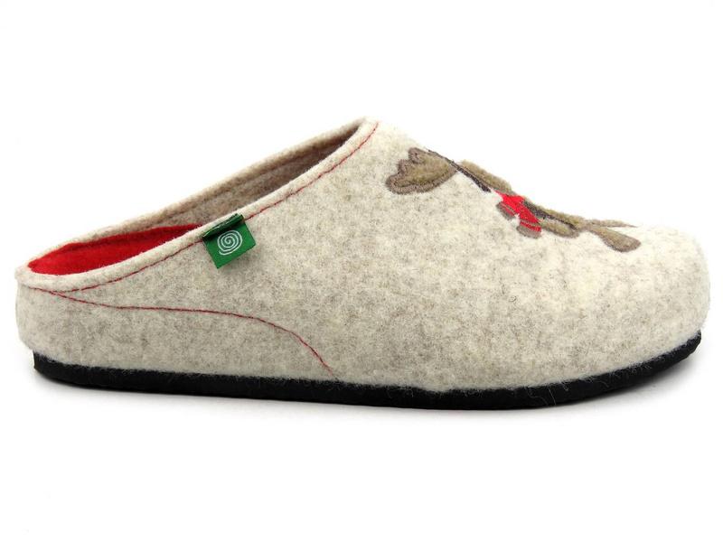 Ideální jako dárek, dámské pantofle - BRINKMANN 320016-81, krémové se soby