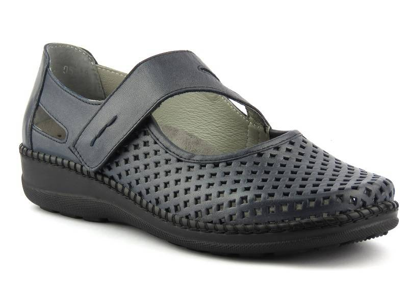 Dámské prolamované boty s vyšší šířkou - Axel 1879/9879, tmavě modrá