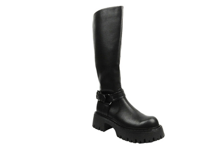 Dámské vysoké kozačky na platformě VENEZIA G002LEBLOBZ006 černé se zipem
