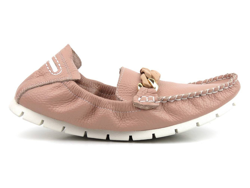 Elastické dámské mokasíny z přírodní kůže - VENEZIA 1393 R206, růžová