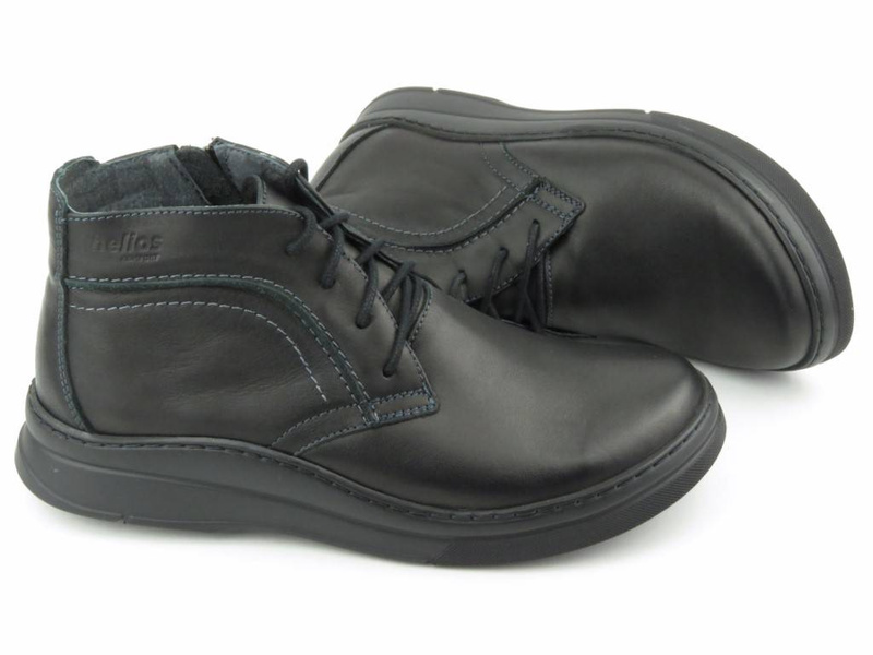 Lehké, pohodlné dámské šněrovací kotníkové boty - HELIOS Komfort 612S, černé