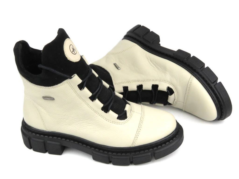 Pohodlné dámské kotníkové boty - HELIOS Komfort 556, ecru