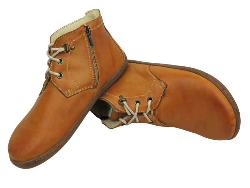 Dámské barefoot kotníkové boty Helios Komfort 501P, světle hnědé, minimalistické