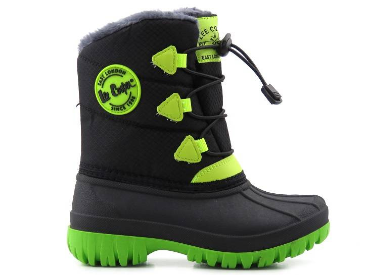 Dětské sněhule s manžetou - LEE COOPER LCJ-21-44-0519K, černá se zelenou