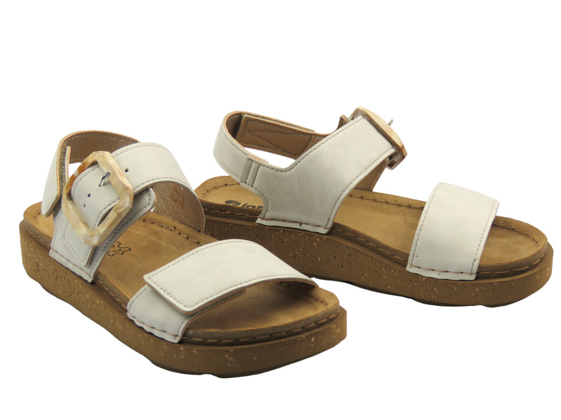 Dámské sandály s nastavitelným páskem - INBLU ED-26, béžové