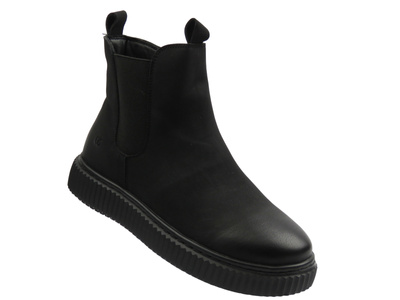 Dámské kožené kotníkové boty černé Cambell 25-19340