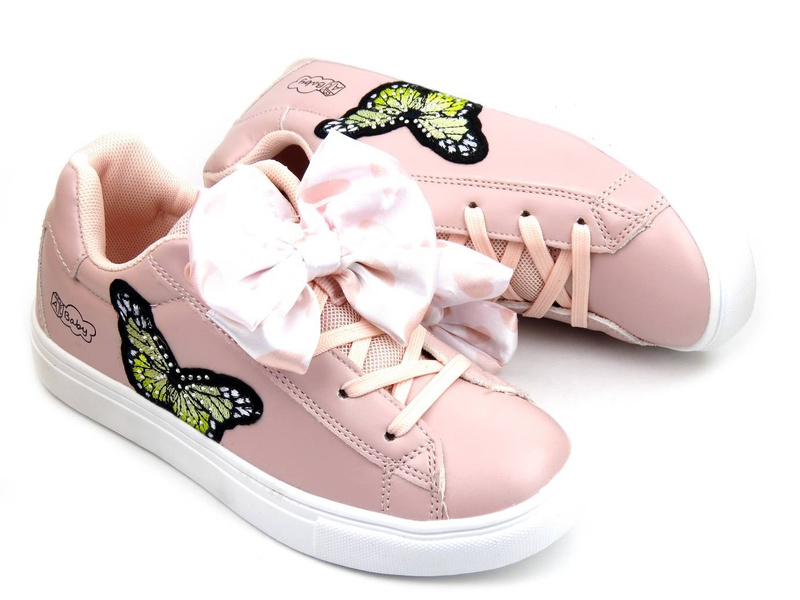 Dětské sportovní boty s mašlí a motýlem - American Club ES 64/22, růžové