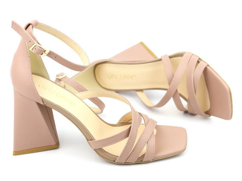 Dámské sandály s nápadným podpatkem - Uncome 36257, růžové