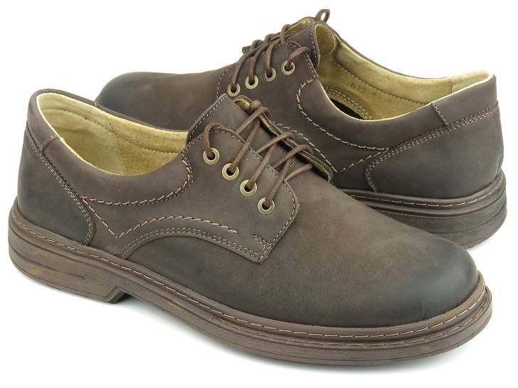 Pánská obuv z přírodní kůže - HELIOS Komfort 815, hnědá