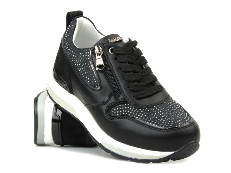 Dámské tenisky s krystaly - INBLU IN-323, černé