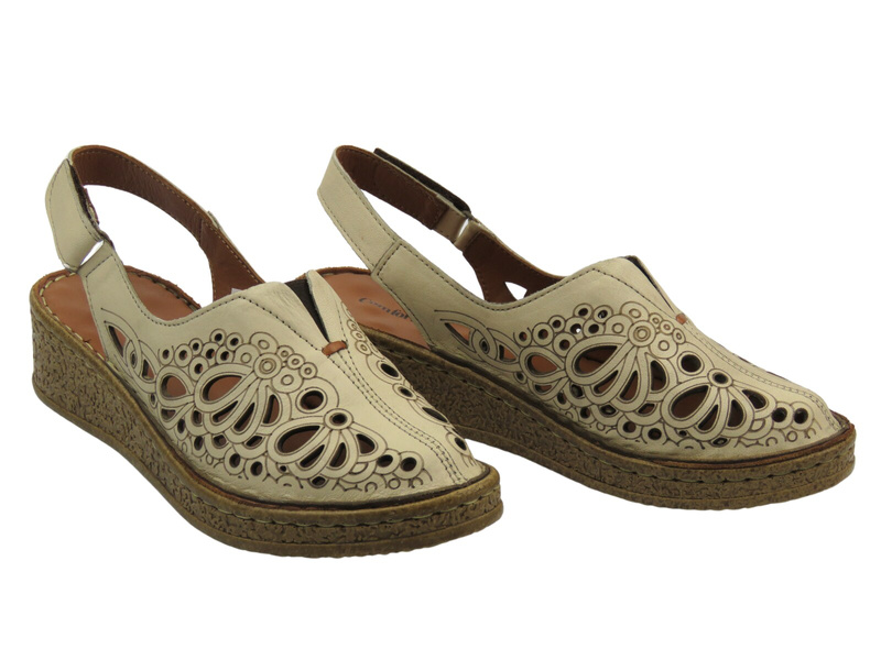 Pohodlné dámské sandály s uzavřenou špičkou - COMFORTABEL 720040-08, béžová