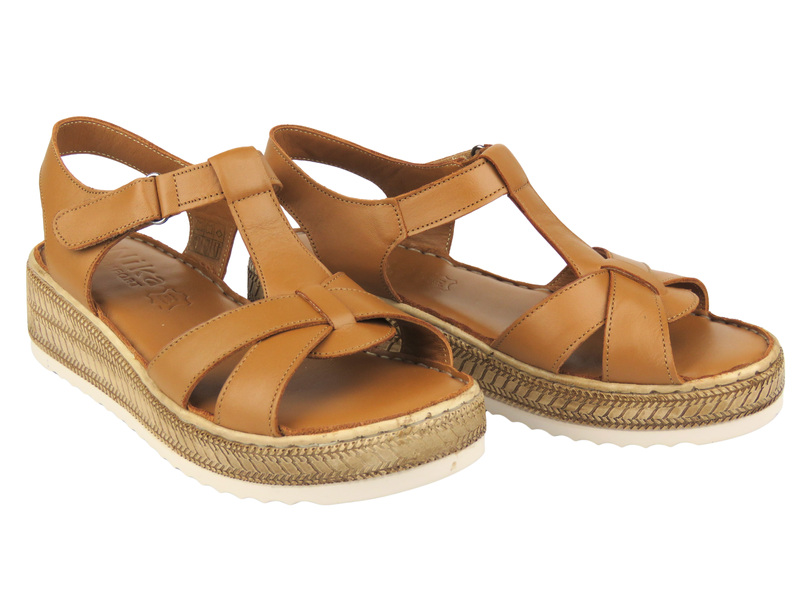 Dámské kožené sandály Nika Comfort 0162-214, hnědé