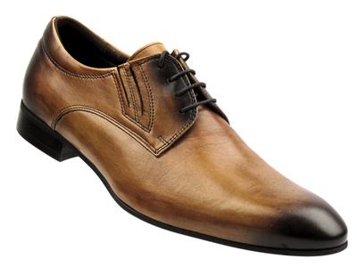 Kožené polobotky, pánské společenské Conhpol 6478, hnědé