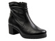 Pohodlné dámské kožené kotníkové boty s úzkým podpatkem - Galant 3320, černé