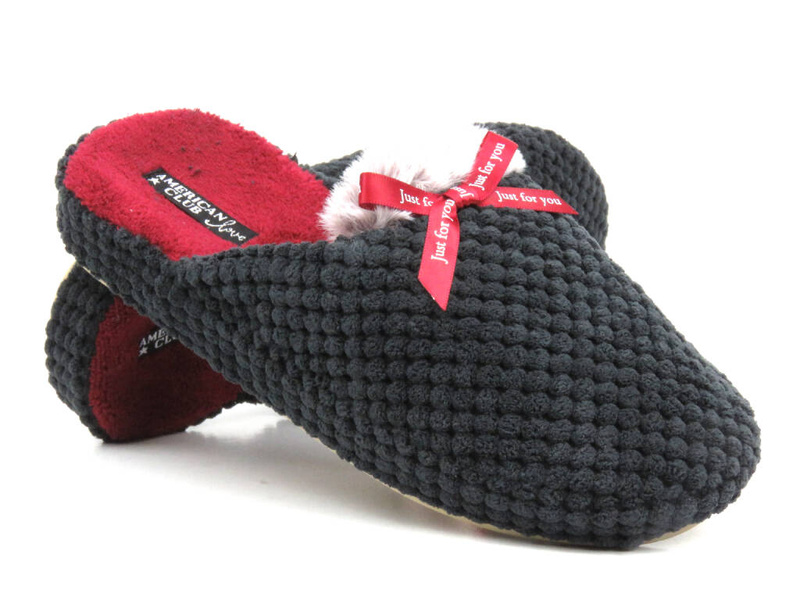 Teplé dámské pantofle - americké SL 13/23, černé